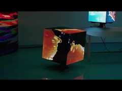 Custom led display Indoor LED Smart Cube Screen, empat sisi Dinamis Irregular Cube-Shaped Bar Sign